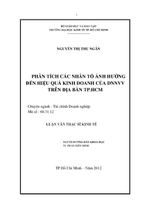 Phân Tích Các Nhân Tố Ảnh Hưởng Đến Hiệu Quả Kinh Doanh