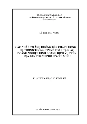 Các nhân tố ảnh hưởng đến chất lượng hệ thống thông tin