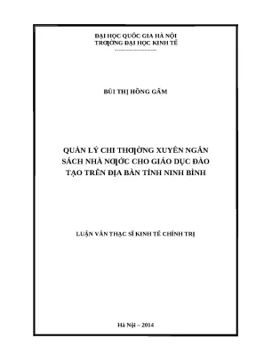 Quản lý chi thường xuyên ngân sách nhà nước cho giáo dục