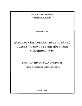 Luận văn thạc sĩ ueb nâng cao năng lực lãnh đạo cho cán bộ quản lý tại công ty tnhh một thành viên thông tin m1