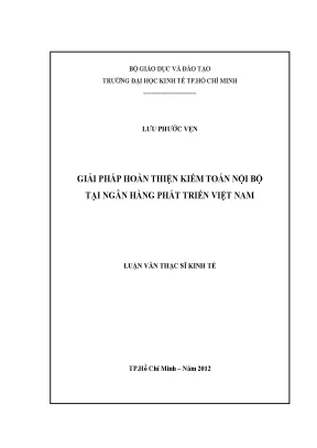 Luận văn: Giải pháp hoàn thiện Kiểm toán nội bộ tại VDB