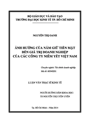 Ảnh hưởng của nắm giữ tiền mặt đến giá trị doanh nghiệp