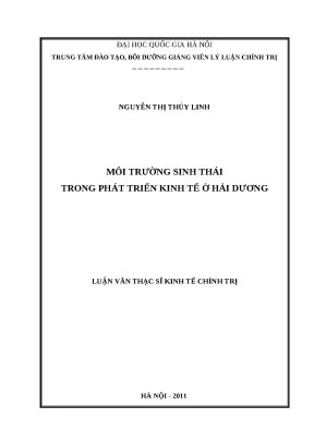 Môi Trường Sinh Thái và Phát Triển Kinh Tế Bền Vững Tại