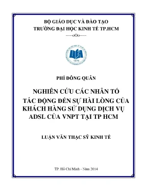Nghiên cứu sự hài lòng của khách hàng với dịch vụ ADSL