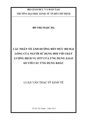 Các yếu tố ảnh hưởng đến sự hài lòng của người dùng với
