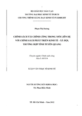 Luận văn: Tài chính công & phát triển KT-XH Tuyên Quang