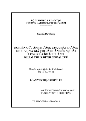 Nghiên cứu ảnh hưởng của chất lượng dịch vụ và giá trị