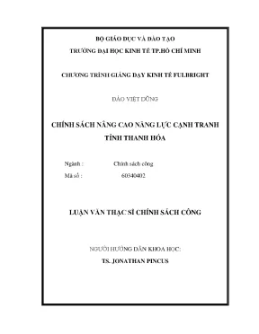 Nâng cao năng lực cạnh tranh tỉnh Thanh Hóa: Chính sách