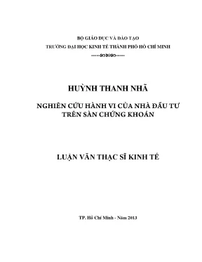 Luận văn thạc sĩ UEH: Hành vi nhà đầu tư chứng khoán