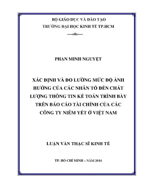 Ảnh hưởng của các nhân tố đến chất lượng thông tin kế