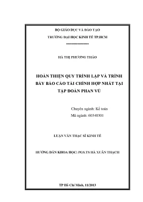 Luận văn: Hoàn thiện quy trình BCTC hợp nhất tại Phan Vũ