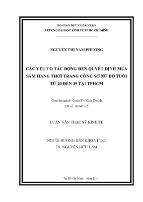 Các yếu tố ảnh hưởng đến quyết định mua sắm thời trang