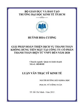 Giải pháp hoàn thiện dịch vụ thanh toán không dùng tiền