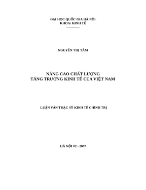 Nâng cao chất lượng tăng trưởng kinh tế Việt Nam