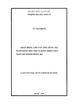 Hoạt động cho vay tiêu dùng tại BIDV Đông Đô: Phân tích