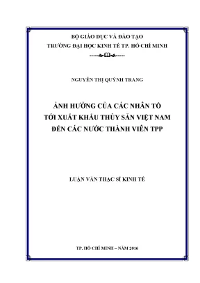 Luận văn: Xuất khẩu thủy sản Việt Nam sang các nước TPP