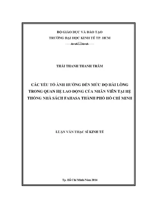 Các yếu tố ảnh hưởng đến sự hài lòng của nhân viên tại