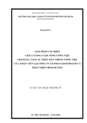 Giải pháp nâng cao chất lượng cuộc sống công việc và sự