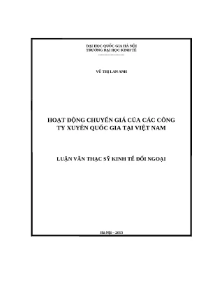 Chuyển giá của TNC tại Việt Nam: Thực trạng & Giải pháp