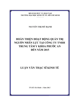 Luận văn Hoàn thiện quản trị nhân lực Y Khoa Phước An