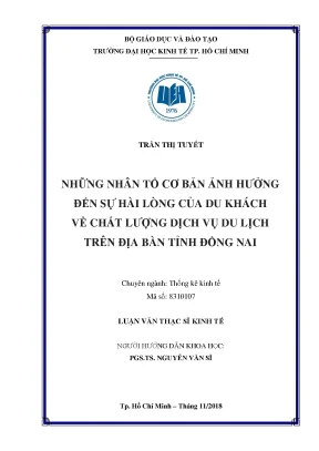 Nhân Tố Ảnh Hưởng Đến Sự Hài Lòng Của Du Khách Tại Đồng Nai