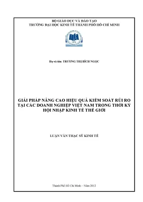 Giải pháp nâng cao hiệu quả kiểm soát rủi ro cho doanh