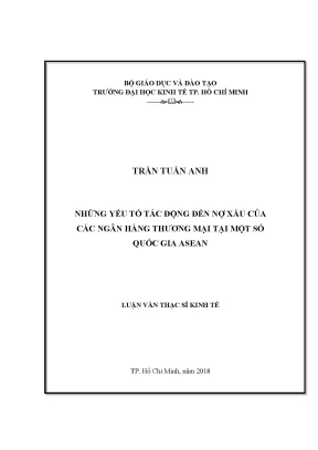 Yếu Tố Tác Động Đến Nợ Xấu Của Ngân Hàng Thương Mại Tại