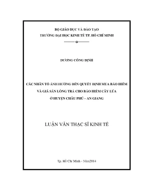 Những Nhân Tố Ảnh Hưởng Đến Quyết Định Mua Bảo Hiểm Cây