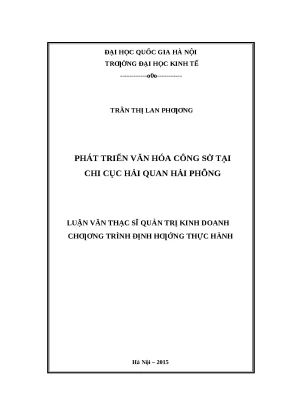 Luận văn: Văn hóa công sở tại Chi cục Hải quan Hải Dương