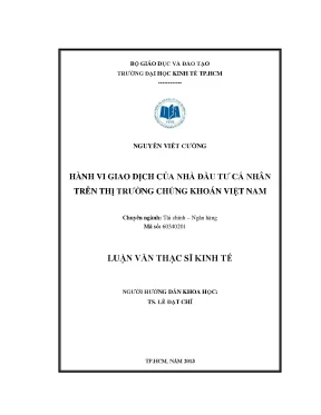 Nghiên cứu hành vi giao dịch của nhà đầu tư cá nhân trên