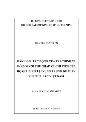Tác động của tài chính vi mô đến thu nhập và chi tiêu hộ