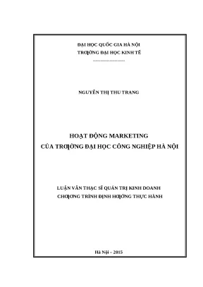Luận văn thạc sĩ Marketing ĐH Công nghiệp Hà Nội