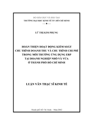 Hoàn thiện kiểm soát doanh thu và chi phí trong doanh