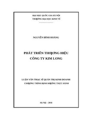 Phát Triển Thương Hiệu Công Ty Kim Long: Chiến Lược và