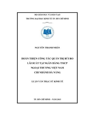 Hoàn thiện quản trị rủi ro lãi suất tại Ngân hàng TMCP