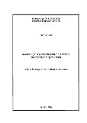 Luận văn: Năng lực cạnh tranh Ngân hàng Quân Đội (MB)