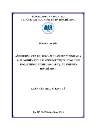 Ảnh Hưởng Của Rủi Ro Cảm Nhận Đến Ý Định Mua Sắm Điện