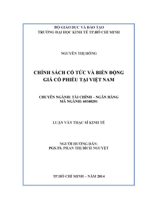Luận văn: Tác động chính sách cổ tức đến giá cổ phiếu