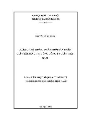 Quản lý hệ thống phân phối sản phẩm giấy Bãi Bằng tại