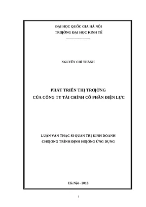 Luận văn: Phát triển thị trường Cty tài chính Điện Lực