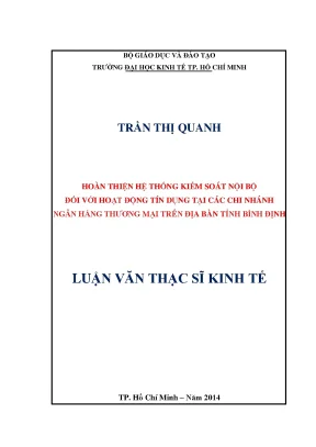 Hoàn thiện hệ thống kiểm soát nội bộ trong hoạt động tín
