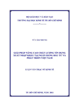 Giải pháp nâng cao chất lượng tín dụng xuất nhập khẩu