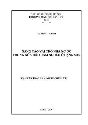 Nâng Cao Vai Trò Nhà Nước Trong Xóa Đói Giảm Nghèo Tại