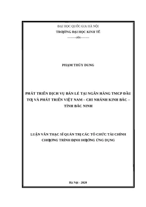 Phát Triển Dịch Vụ Bán Lẻ Tại Ngân Hàng BIDV Chi Nhánh