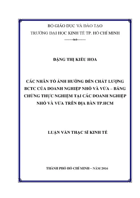 Các nhân tố ảnh hưởng đến chất lượng báo cáo tài chính