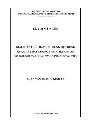 Luận văn thạc sĩ: Giải pháp ISO 9001 tại CTCP Đồng Tiến