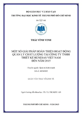 Giải pháp nâng cao quản lý chất lượng tại Renesas Việt
