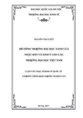 Mô Hình Trường Đại Học Xanh Từ Nhật Bản: Bài Học Cho Các