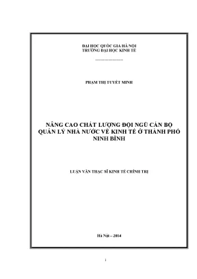 Nâng cao chất lượng cán bộ quản lý nhà nước về kinh tế