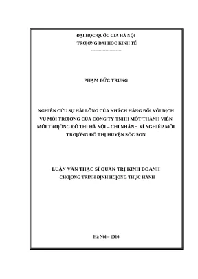 Luận văn: Hài lòng khách hàng dịch vụ môi trường Sóc Sơn
